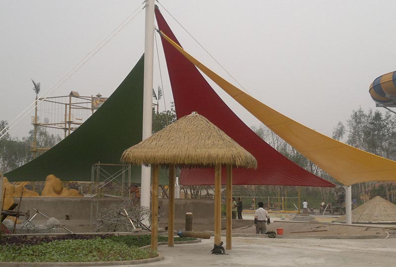 長春膜結構的空中拼接張拉法